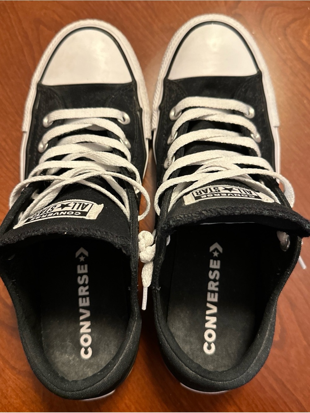 Converse Women's Black and White Low Top Sneakers - Size 9.5 US